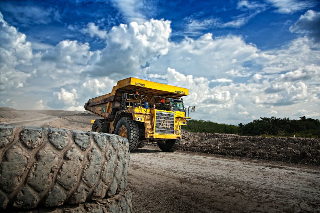 A mining truck on a mining road.